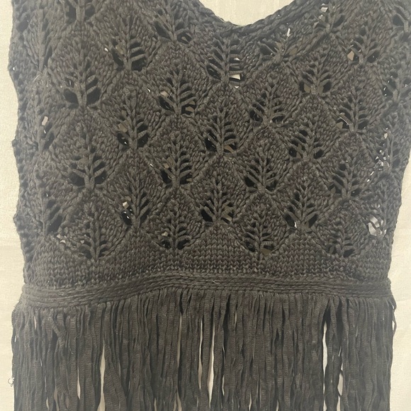 Zara Crochet Fringed Tank Size Small - Picture 3 of 5